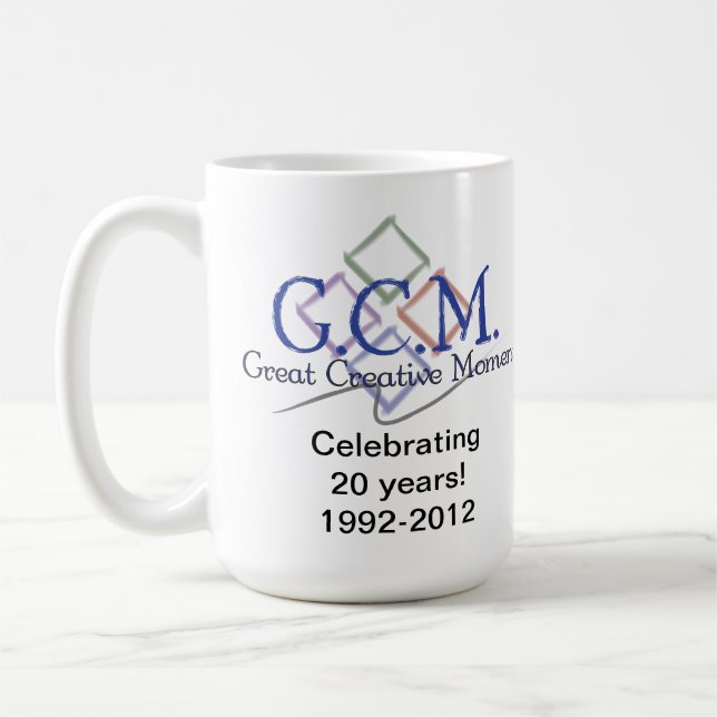 GCM-logotypMugg-Vit Kaffemugg (Vänster)