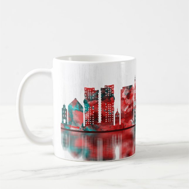 Gdansk Polen Skyline Kaffemugg (Vänster)