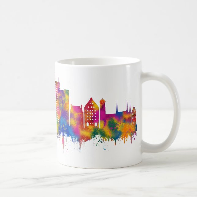 Gdansk Polen Skyline Kaffemugg (Höger)