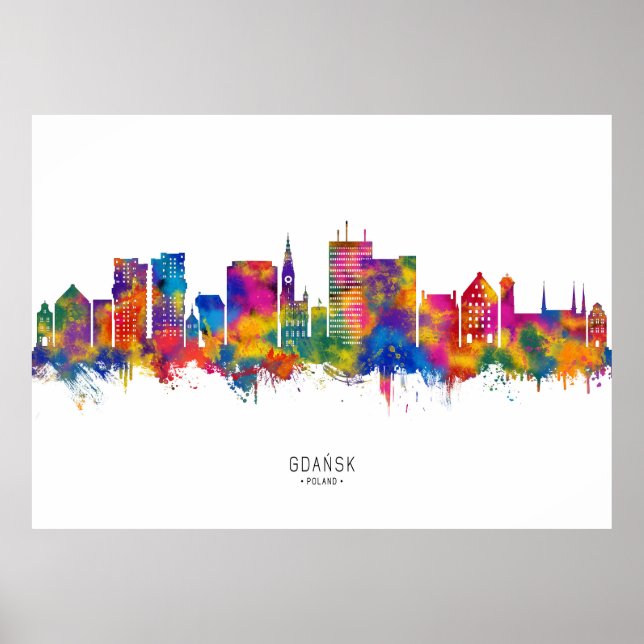 Gdansk Polen Skyline Poster (Framsidan)
