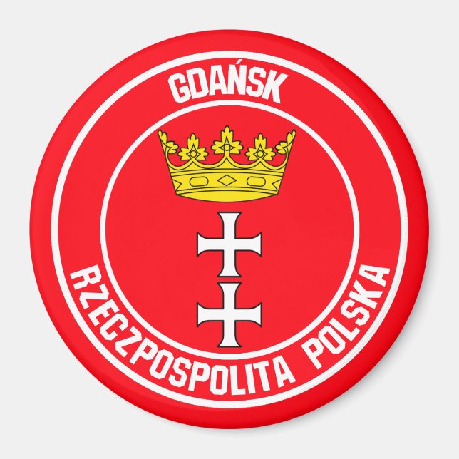 Gdańsk Round Emblem Magnet (Framsidan)