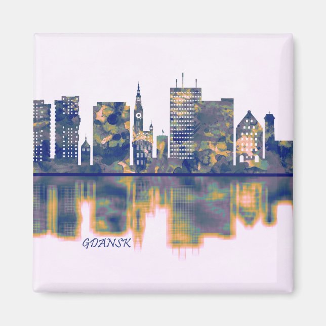 Gdansk Skyline Magnet (Framsidan)