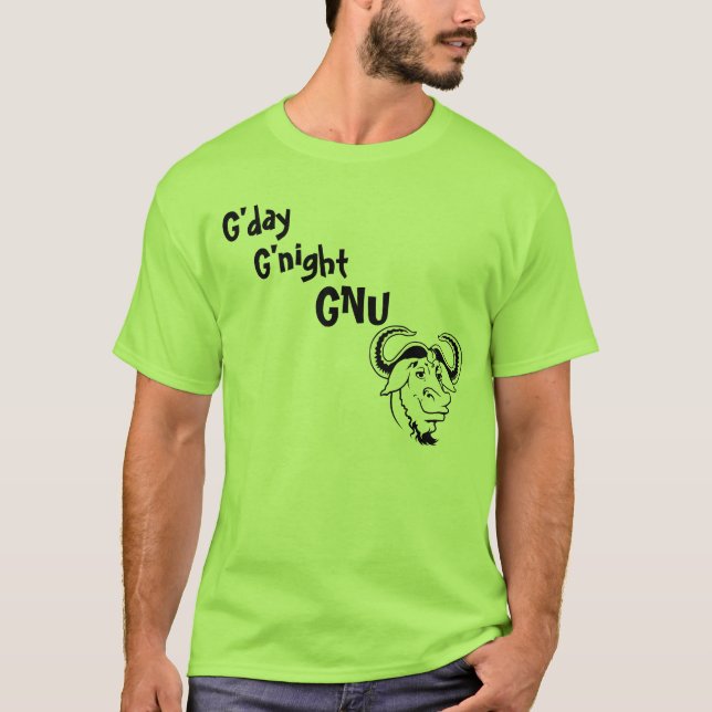 G'day G'night, GNU T-shirt (Framsida)