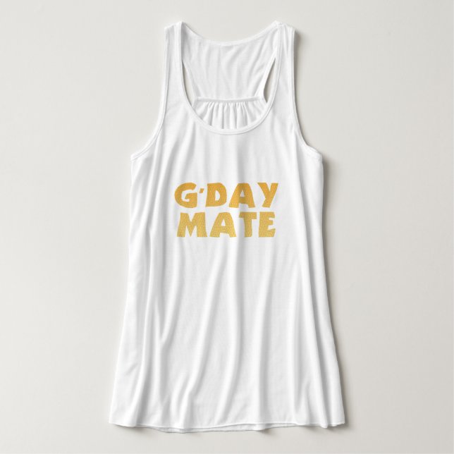 G'Day Mate ärmlös topp Linne Med Racerback (Design framsida)