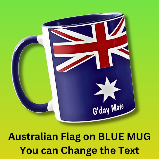 G'day Mate Australian Flagga on Blue Combo Mugg (Left)