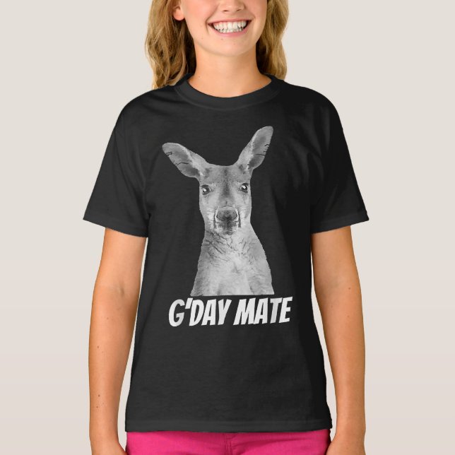GDay Mate - Australian Kangaroo T-Shirt (Framsida)