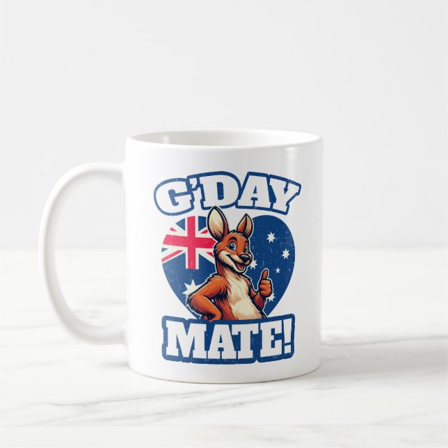G'day Mate Australian Slang Kaffemugg (Vänster)