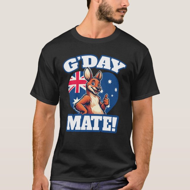 G'day Mate Australian Slang T Shirt (Framsida)