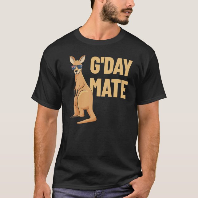 G'Day Mate Kangaroo Aussie Australia Roo G'Day Mat T Shirt (Framsida)