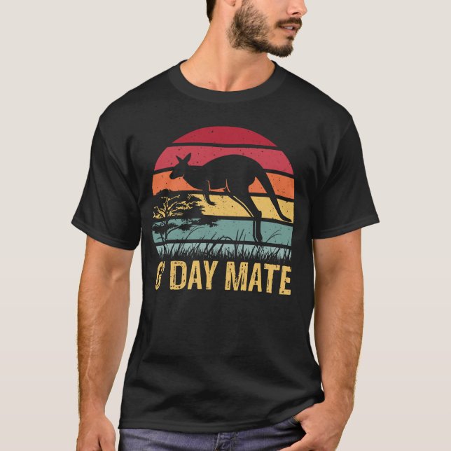 G'Day Mate Kangaroo Aussie Australia Roo GDay Mate T Shirt (Framsida)
