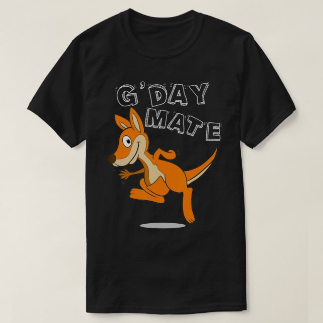 G'Day Mate Kangaroo Australia Souveni Aussie Hej T Shirt (Design framsida)