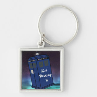 GDI Keychain Fyrkantig Silverfärgad Nyckelring