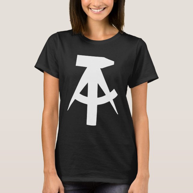 GDR-Flagga-hammare och kompassidé T Shirt (Framsida)