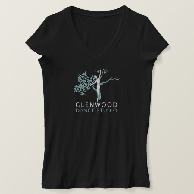 GDS V-Nacke T-Shirt (vit logotyp) (Design framsida)