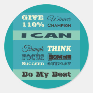 Ge 110% inspirera Motivational Runt Klistermärke