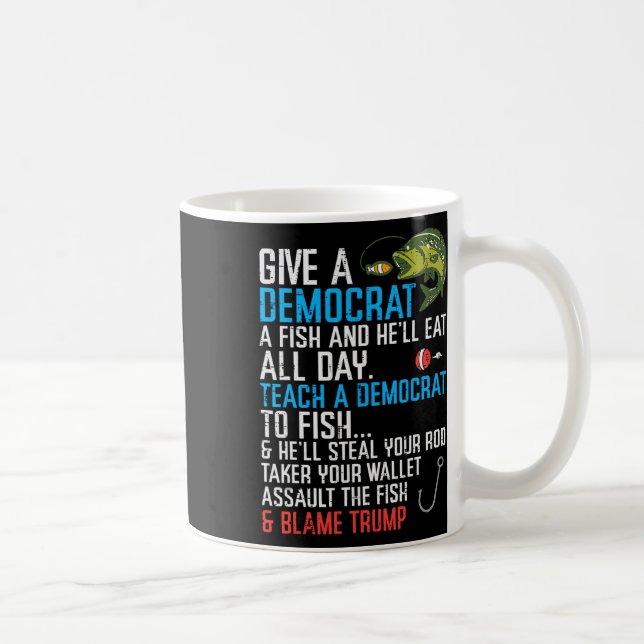 Ge A Democrat Fish Funny Fishing Republican Manar Kaffemugg (Höger)