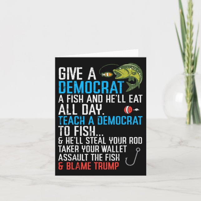 Ge A Democrat Fish Funny Fishing Republican Manar Kort (Framsida)