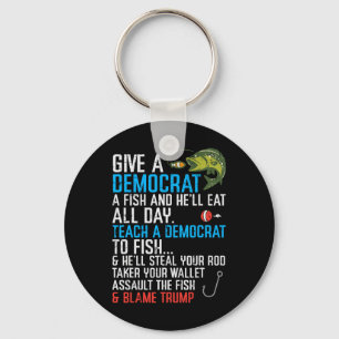 Ge A Democrat Fish Funny Fishing Republican Manar Nyckelring