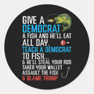 Ge A Democrat Fish Funny Fishing Republican Manar Runt Klistermärke
