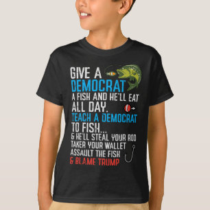 Ge A Democrat Fish Funny Fishing Republican Manar T Shirt