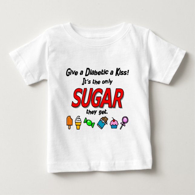 Ge a Diabetic a Kiss T Shirt (Framsida)