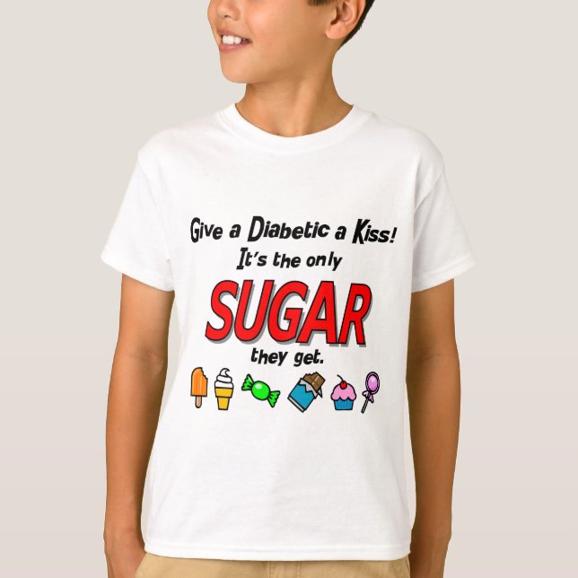 Ge a Diabetic a Kiss T-shirt (Framsida)