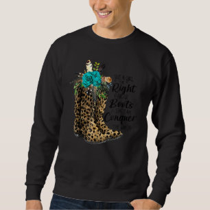 Ge A Girl Höger Pair of Boots Leopard Cowgir Lång Ärmad Tröja