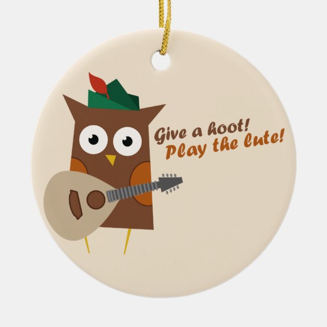 Ge a Hoot Cute Uggla Julgransprydnad Keramik (Framsidan)