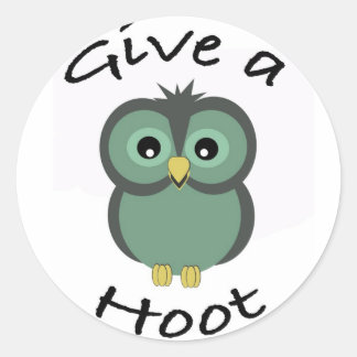 Ge a Hoot Sticker Runt Klistermärke
