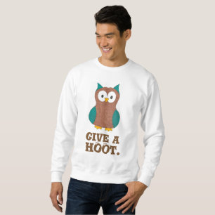Ge a HOOT Tecknad Uggla Bird Öga Ugglor Sweatshirt