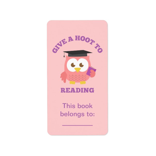 Ge a Hoot to Reading, Bok Uggla Adressetikett (Framsidan)