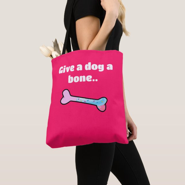 Ge a hund a bone Tote bag Tygkasse (Närbild)