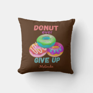 Ge aldrig Ge citat med Namn Donut Älskare Kudde