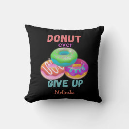 Ge aldrig Ge citat med Namn Donut Älskare Kudde