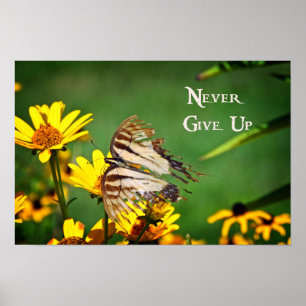 Ge aldrig upp affischen poster