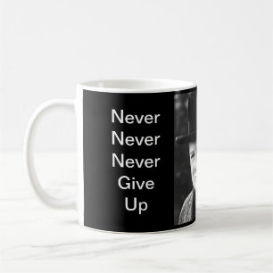 Ge aldrig upp - den Churchill muggen Kaffemugg