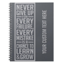 Ge aldrig upp den motivational anteckningsboken