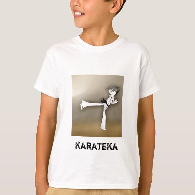 Ge aldrig upp Karateungetshirten Karateka Tee Shirt (Framsida)