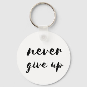 Ge aldrig upp keychain nyckelring