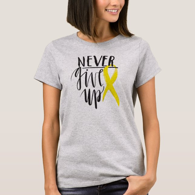 GE ALDRIG UPP kvinna Bella+Kanfas bästa Flowy Tee (Framsida)
