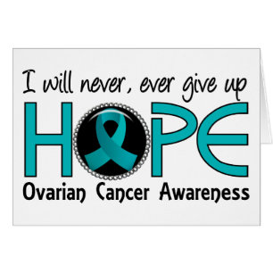 Ge aldrig upp Ovarian cancer för hopp 5 Hälsningskort