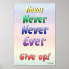 Ge aldrig upp poster