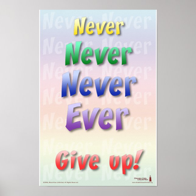 Ge aldrig upp poster (Framsidan)