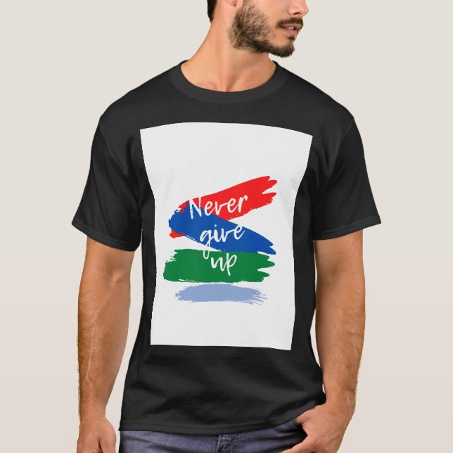 Ge aldrig upp t shirt (Framsida)