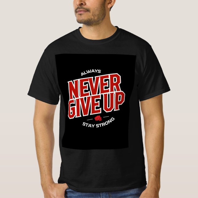 Ge aldrig upp t shirt (Framsida)