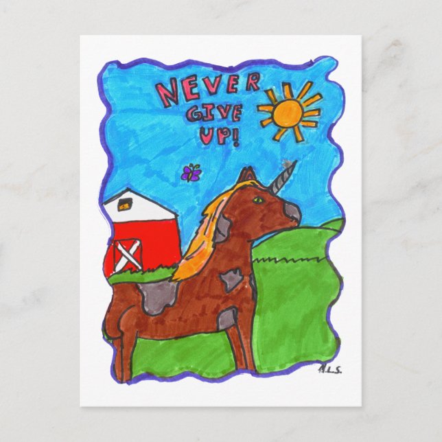 Ge aldrig upp vykortet vykort (Framsida)