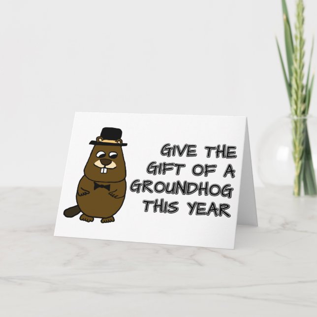Ge är en gåva från Groundhog i år Kort (Framsida)