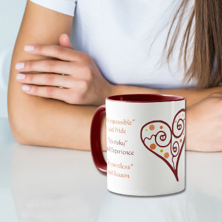 Ge är ett "Prova Motivations Heart" Mugg