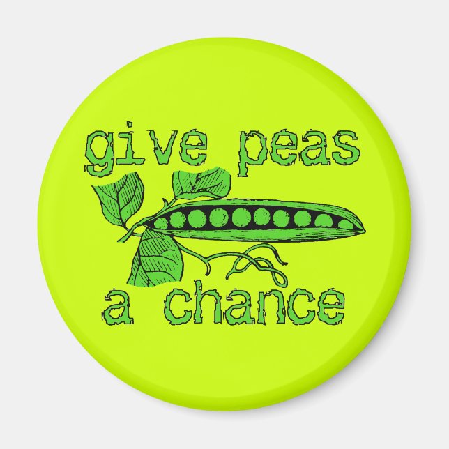 Ge Ärter En Chans Roligt Fredsmagnet Humor Magnet (Framsidan)