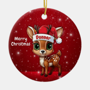 Ge babyhjort, hjort, dovhjort, ren🦌 🎄 julgransprydnad keramik